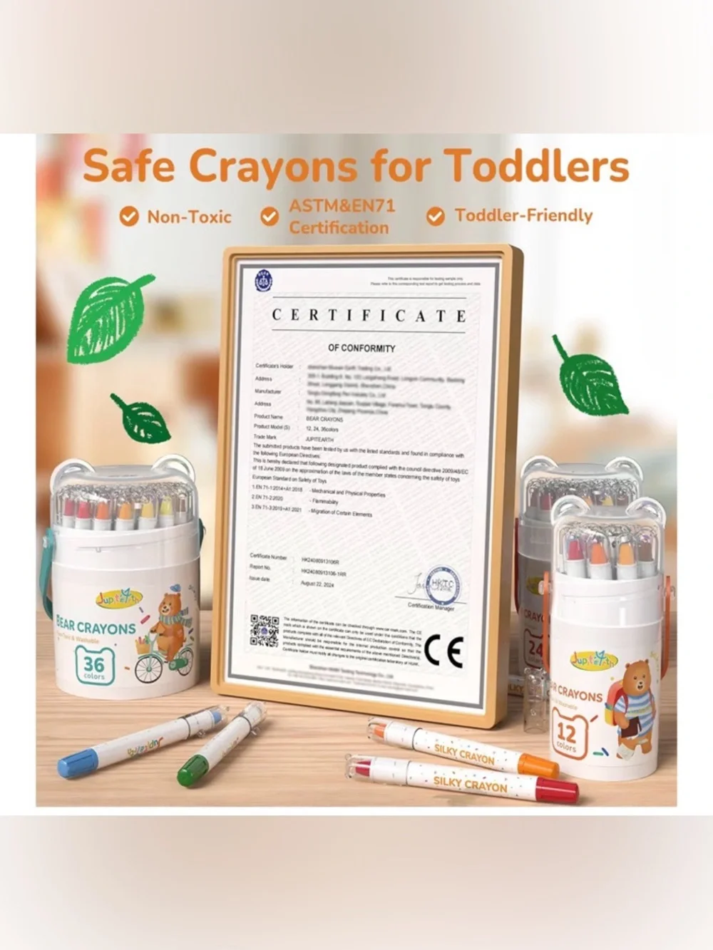 Twist-Up Bear Crayons - Multi-Color Set